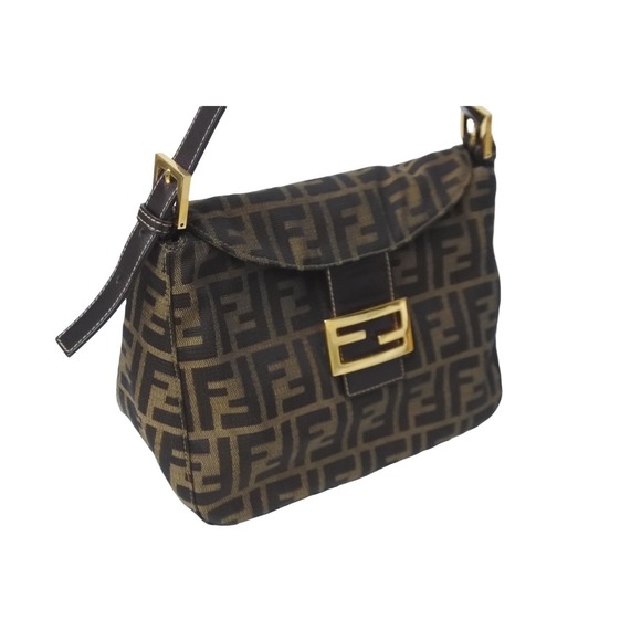 Fendi Mamma Bucket FF Logo Leather Handbag Brown - Picture 4 of 10